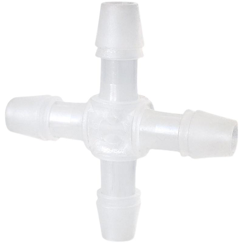 

PP High-Temp Four-Way Translucent Water Pipe Connector (Acid-Resistant, 2.456 / 7 / 9 / 11 / 12mm) 6.4mm (5 pieces)