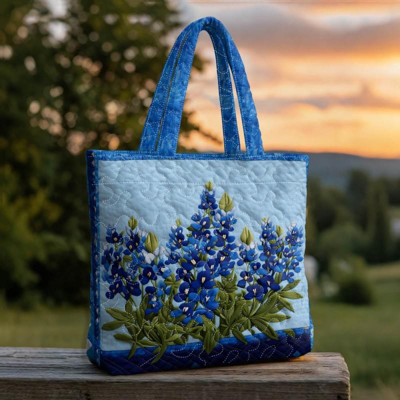 Floral Print Quilted Tote Bag - Shoulder Hand Carry Medium Size Street Style