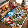 Santa Claus Christmas Area Rug Living Room Reindeer Sleigh Carpet Bedroom Soft Floor Mat Dining Room Home Entrance Decor Mats