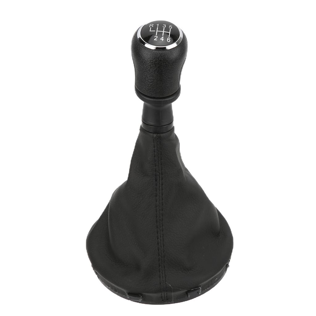 Car Gear Shift Knob Cover PU Leather Black Replacement for Transport Multivan Caravelle T5 T6 2003‑20116 Speed