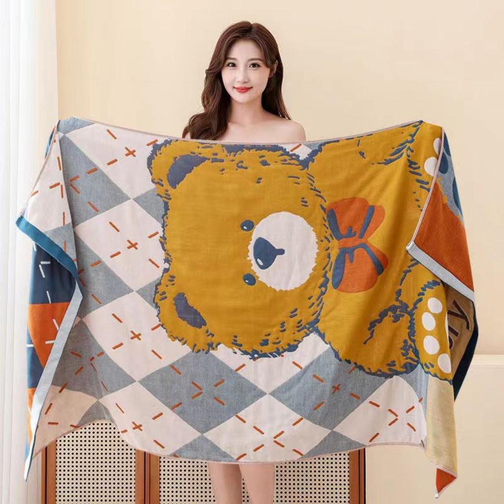 JOYBLISS Pure Cotton Gauze Bath Towel, Quick Drying, Absorbent Non Shedding Towel for Both Men and Women, Couple Shower Towel