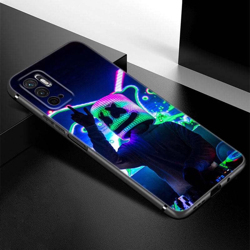 DJ Marshmallow Phone Case For Xiaomi Redmi Note 7 8 9 10 Lite 11 11E 11T 12 Pro 11S 4G 10T 5G 8T 9S 10S Soft TPU Black Cover