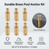 Brass Pool Cover Anchor Kit Corrosion Resistant Replacement Hardware for Winter Pool Covers