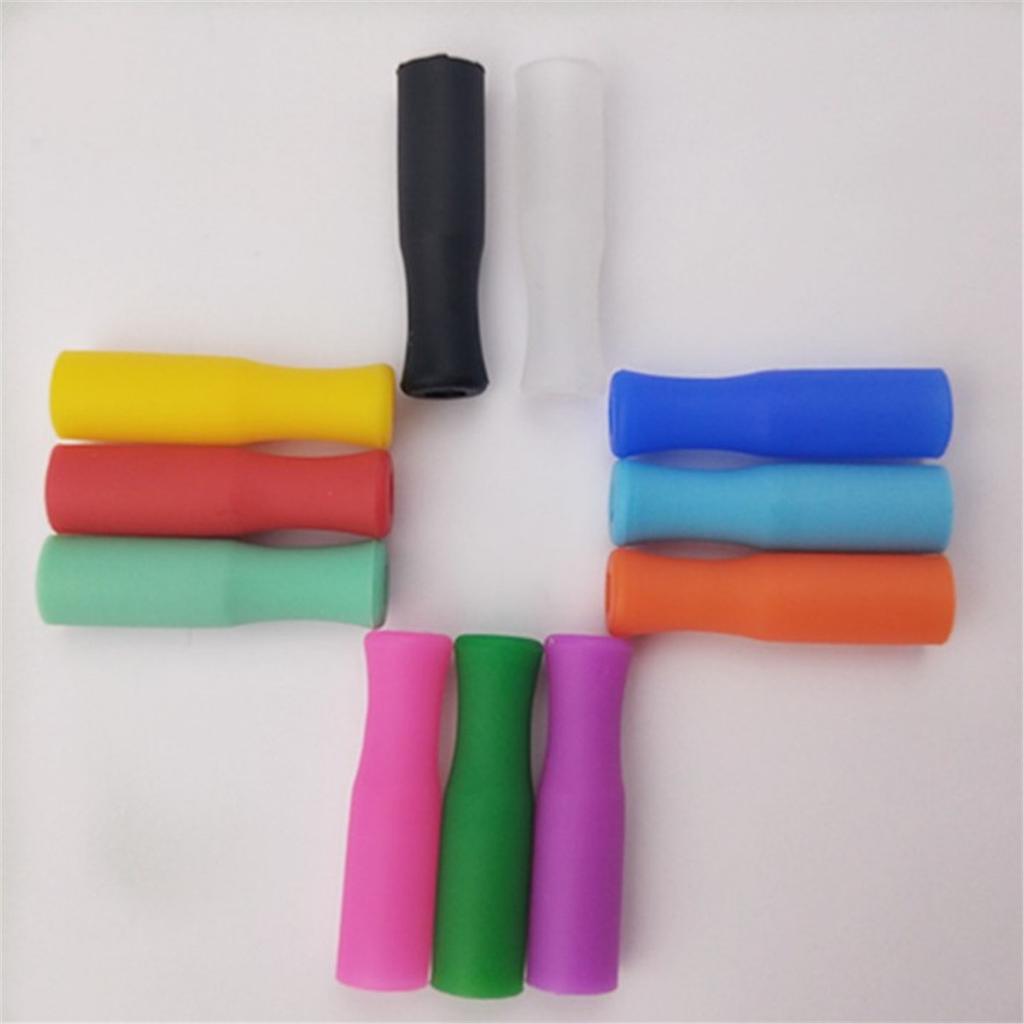 Multicolored Silicone Tips Cover Food Grade for Stainless Steel Straws Protective Cover Removable Reusable