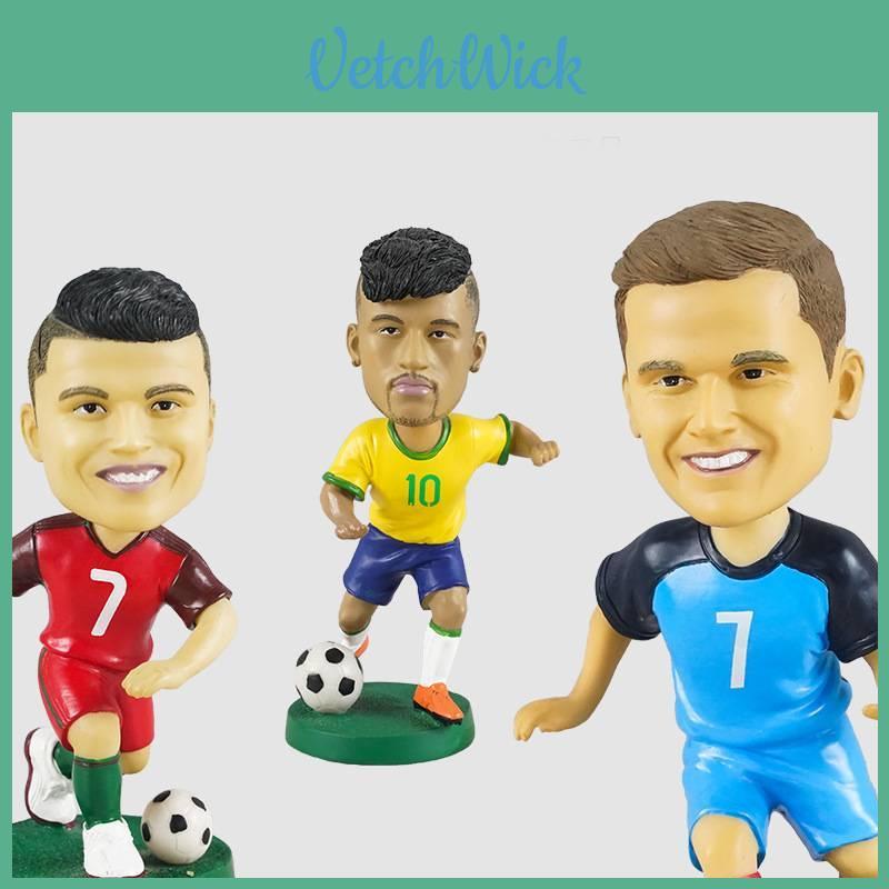 Resin Soccer Star Figurine 12cm Home Decor And Car Ornament Gift For Boys**
