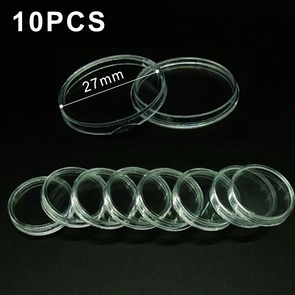 16/18/19/20/21/23/24/25/26/28/30/32mm Coin Capsules Storage Box Clear Plastic Coin Cases Holders Protector Coin Capsules Storage