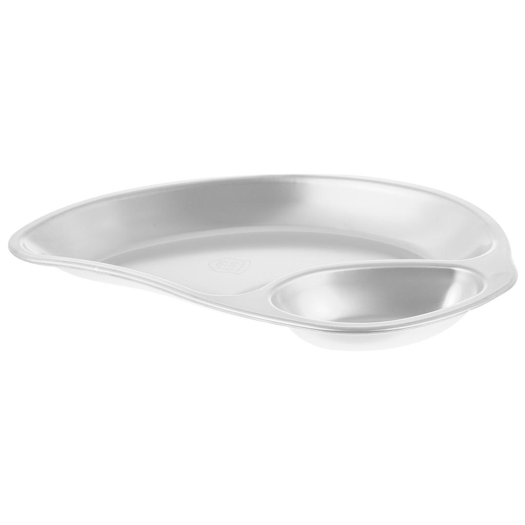Double Compartment Stainless Steel Dumpling Plate Mango Shape Kitchen Snack Dish Sauce Dipping Dish Dumplings Plate