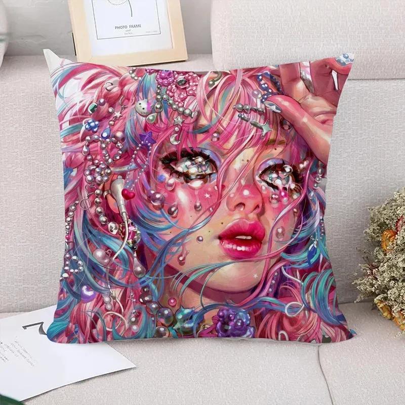 E-eunpyon Art Decorative Cushions for Sofa Cushion Covers Body Pillow Cover Pillowcases Car Decoration Pillowcase