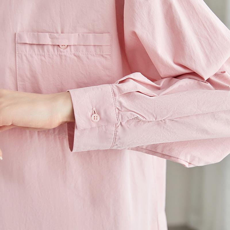 Spring New Long-sleeved White Pure Cotton Women's Loose Casual Design Niche Shirt