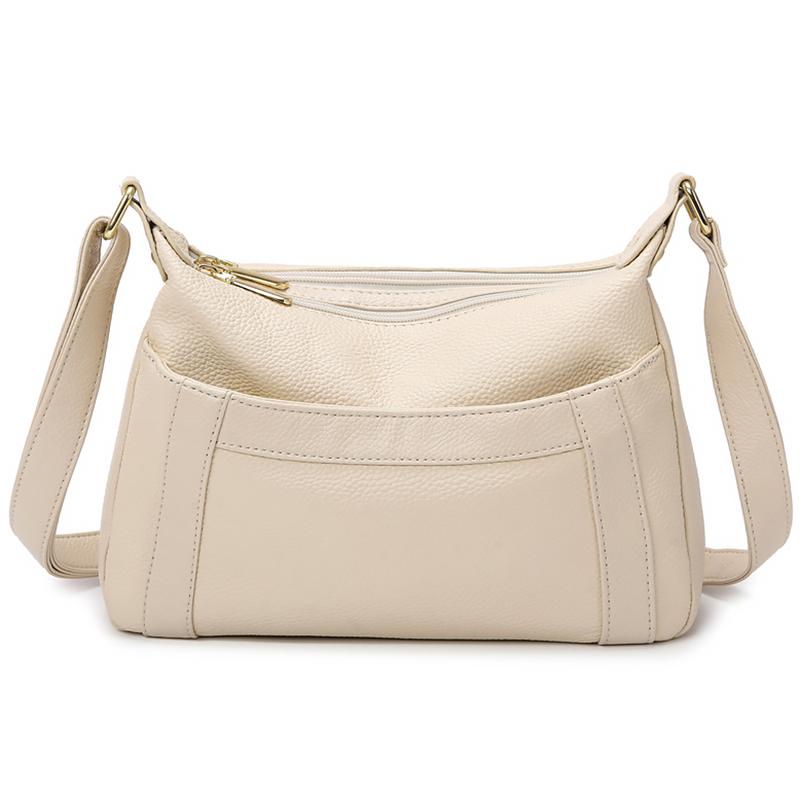 

Ladies Shoulder Bag Cowhide Tote Handbag Crossbody Purse Multi-Functial Bag for Women Shopping Office Travel Accessory wallet бежевый