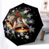 1pc Christmas Snowman Design Automatic Opening Folding Umbrella with Holly Berries, 8 Bone Iron Frame, Outdoor, Festive Gift for Fans, Travelers, Dail