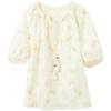 Sancai 100% Cotton Printed Embroidered Tie-Waist Blouse