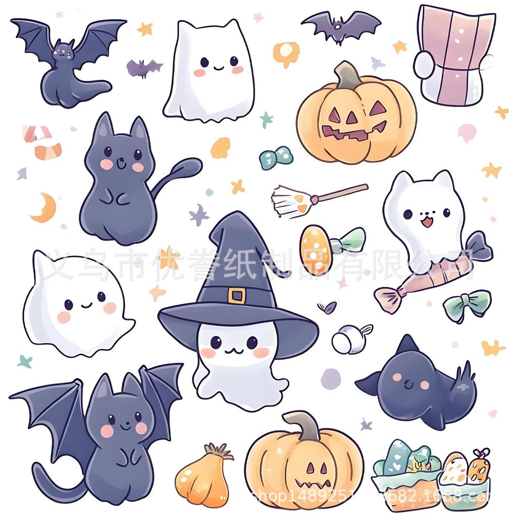Naklejka Halloweenowa Naklejka Dynia Duch Naklejka do Dziennika Podwójna Z Naklejką Dekoracja Prezentu Naklejka Uszczelniająca Prezent