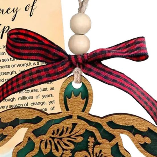 Owl Sun Catcher Natural Timber Hanging Ornament with Beaded Ribbon Card The Owl Wood Craft Wall Hanging Pendant