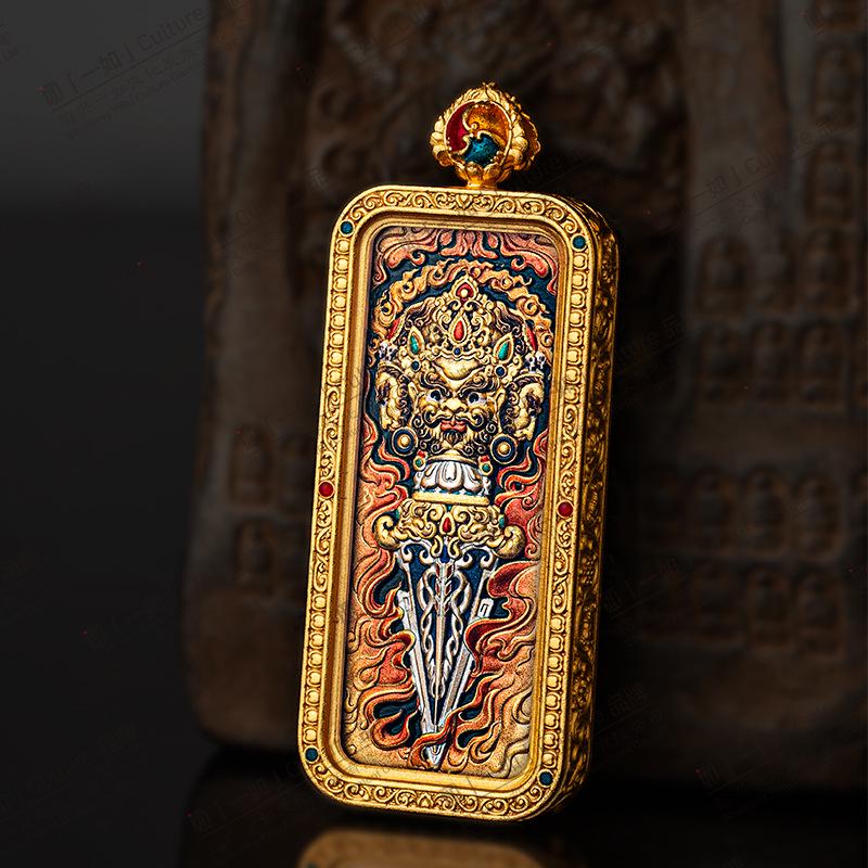 Authentic 2x5 Gold Vajra Pestle White Pagoda Formless Buddha Thangka Box