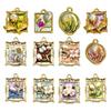 Stainless Steel Charms Vintage Oil Painting Pearls Flowers Pendants Beads Earrings Necklace Jewelry DIY Making for Woman Gift