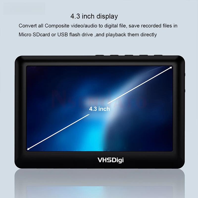 4,3" AV-inspelare Video Ljud Inspelningsbox 1080P från VHS Digi Bärbar Vhs DVD Hi8 Videokamera Spelare till TF-kort USB-minne