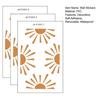 3Pcs Half Sun Wall Stickers, Self-Adhesive Removable Wall Decals, Waterproof And Scratch-Resistant Wall Decals for Bedroom Living Room Nursery Decor