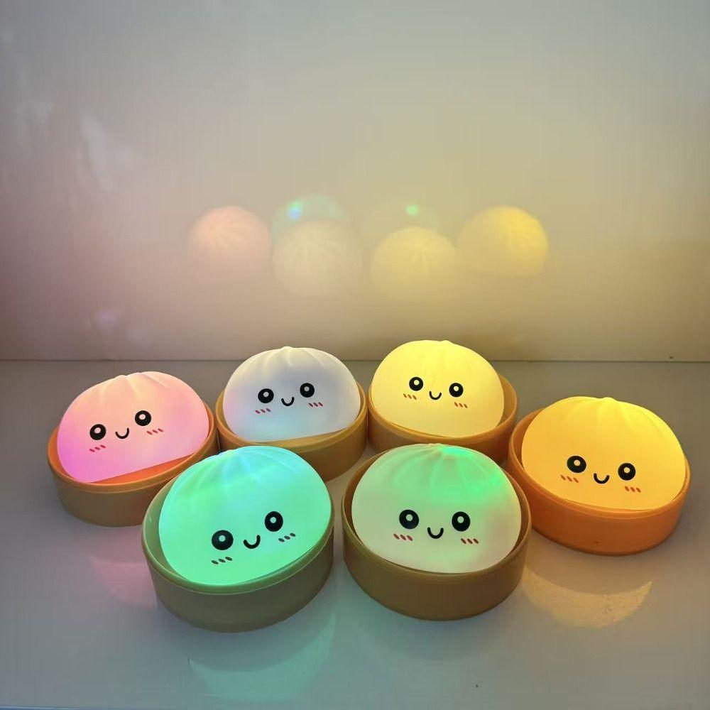 Luminous Dumpling Squishes Food Ornament Glowing Dumplings LED Bun Night Light Kids & Adult
