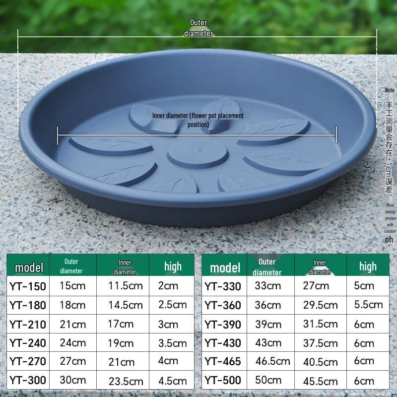 

Gray-Black Plastic Flower Pot Saucer - 22.8cm (10 Pack)