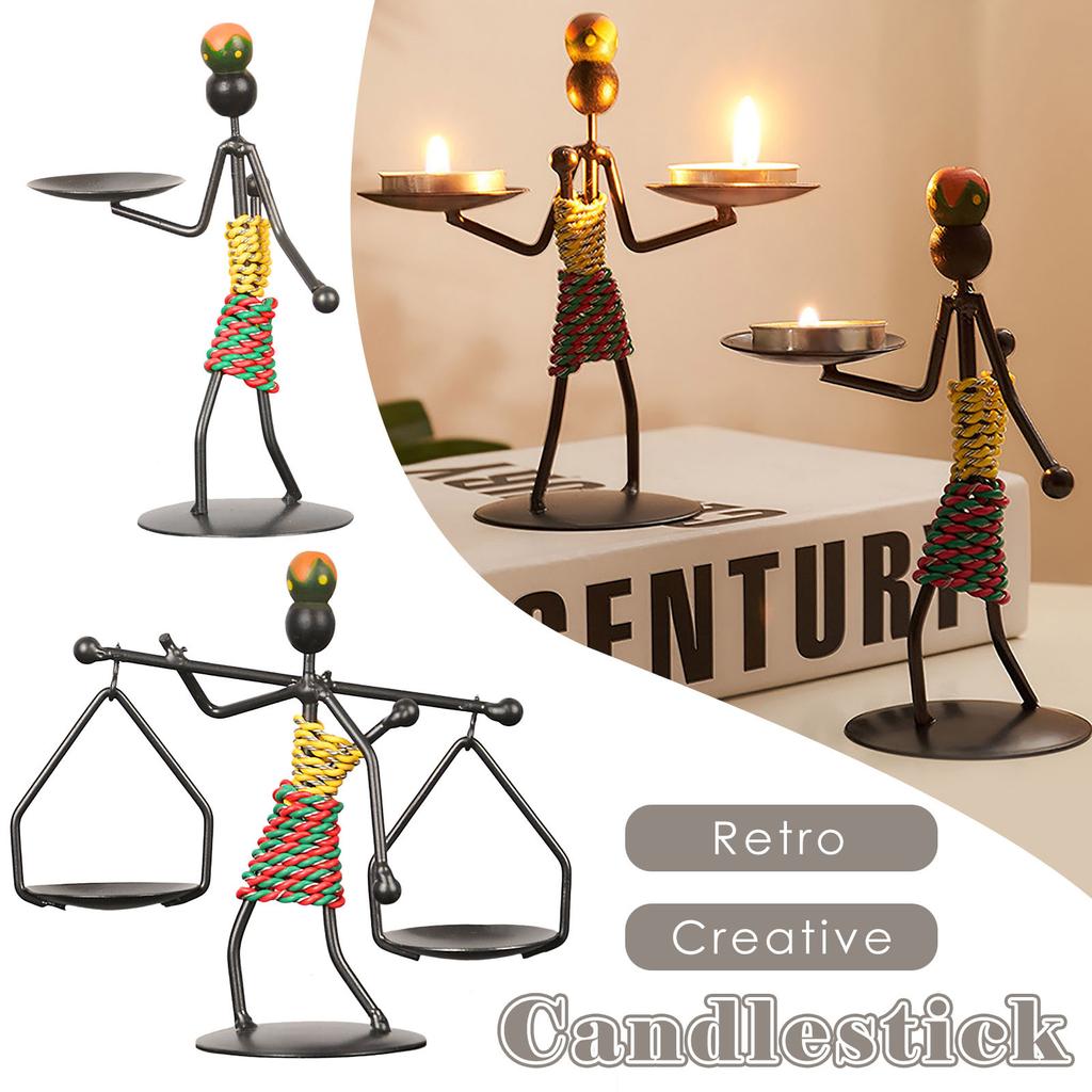 Metal  Creative Retro Candlestick Dining Table Human Modeling Party Home Decor