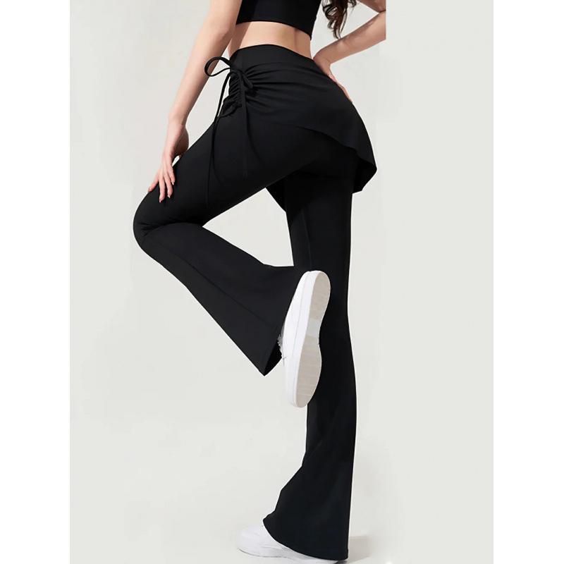 High-Waist Skirted Yoga Pants - Hip Lifting, Anti-Exposure, Flare Fitness Leggings X-Large