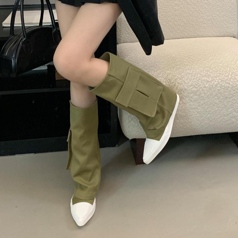 

Новые остроносые квадратные каблуки толстые низкие каблуки ботинки на подкладке женские панк рыцарские ботинки женские ботинки 40 хаки