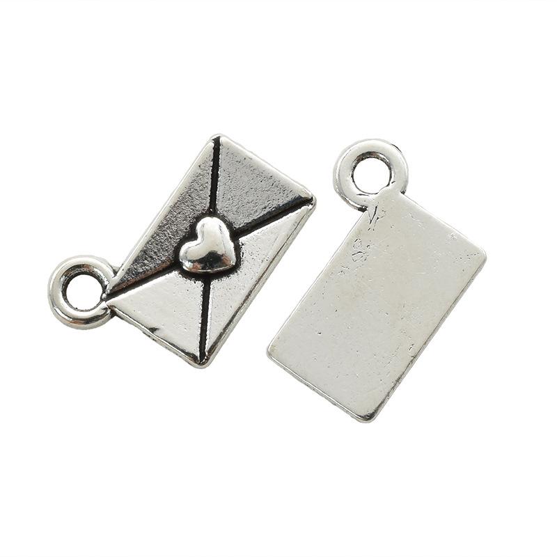 

Многоцветная подвеска-мини-конверт с любовным письмом - DIY ретро ювелирный аксессуар, 12x9мм