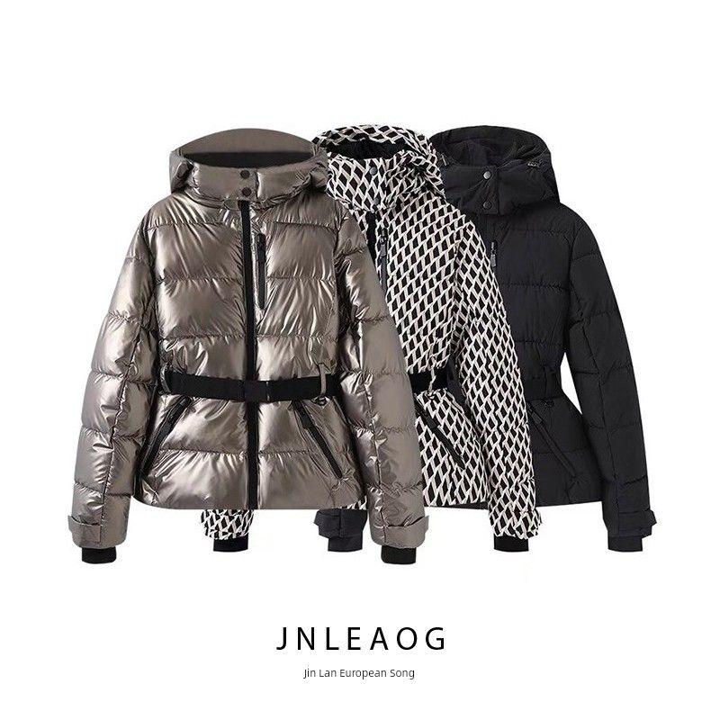 Jnleaog Autumn New Women's Clothing Fashion Style French Style Fashionable All-Match Skiing Series Down Cotton Cotton Jacket