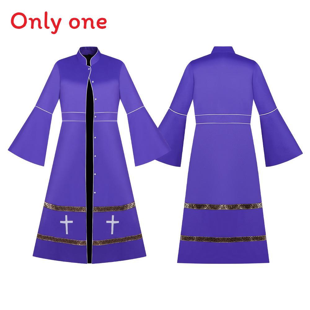 Robe Sacerdotale Medievale per Donne in Tessuto di Poliestere per Cosplay e Giochi di Ruolo Fantasy