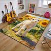 Lamb Among Sunflowers Patterned Carpet, Non Slip Mat Suitable for Living Room and Bedroom Sofas