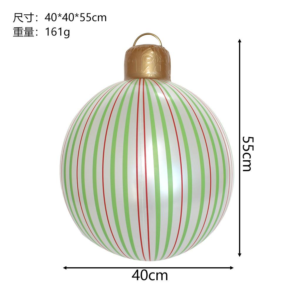 55*40cm Giant Inflatable Christmas Balls PVC Giant Big Large Balls Xmas Tree Decorations Toy Outdoor Xmas Holiday Yard Lawn Balls