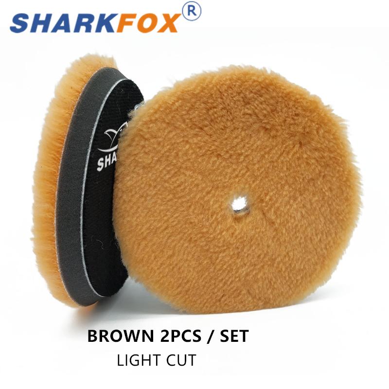 Sharkfox 5/6 Inches Natural Long Fur Wool Polishing Pad for Wax Compound Cutting and Scrach Remove Disc Buffer Pad for Car Care