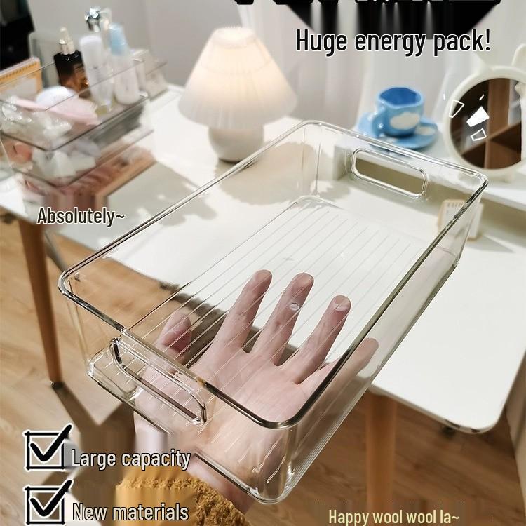 Transparente PET-Desktop-Aufbewahrungsbox für Kosmetika, Lippenstift, Hautpflege, Schmuck und Bürobedarf.