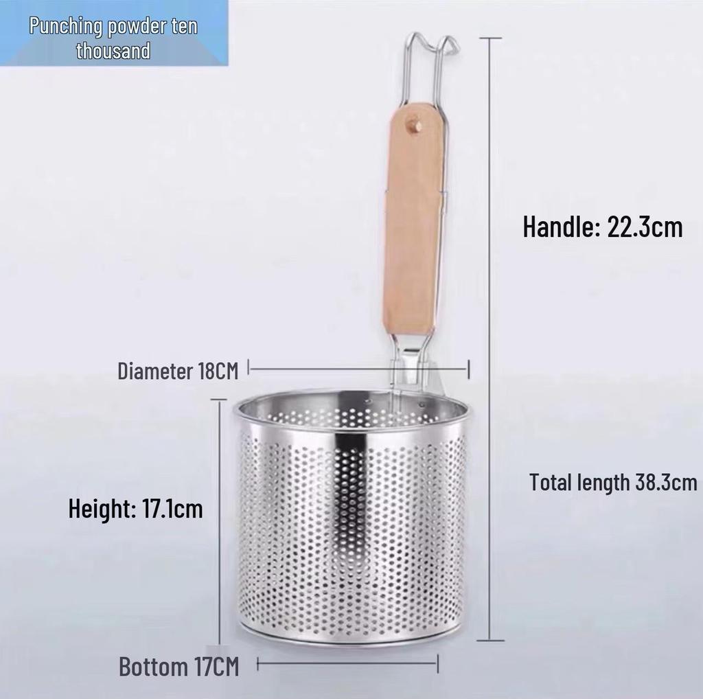 304 Stainless Steel Noodle Skimmer Ladle - Large Strainer for Mala Tang and Soup