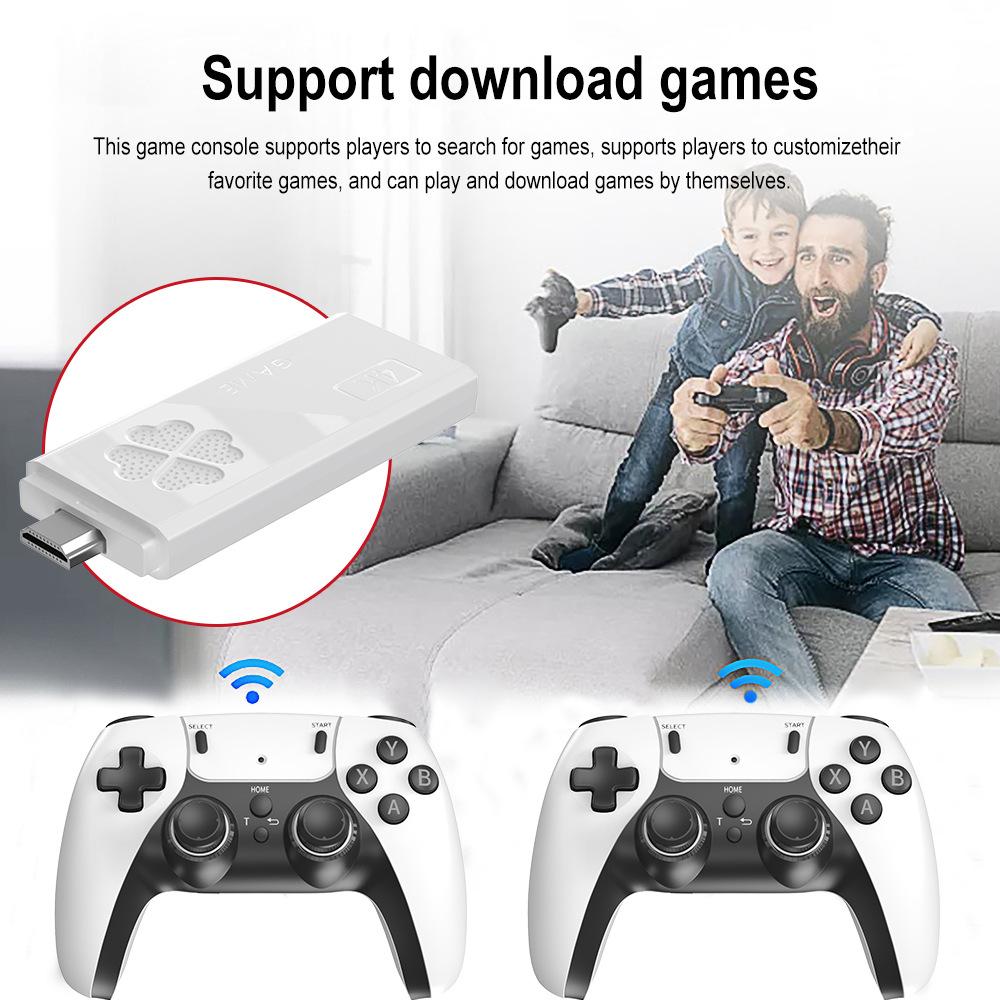 M8II Pro Wireless Retro Game Console with Built-in 30000 Classic Games, 4K HDMI TV Output, Equipped with Dual 2.4G Wireless Controller, 64G Game Stick