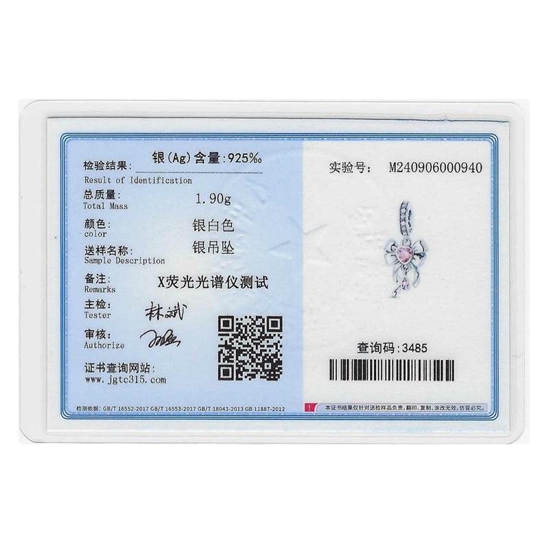 Copper Bow Charms Beads Pink Zircon Heart Pendants Charms Fits 3Mm Original Bangle Bracelet DIY Craft For Women Jewelry