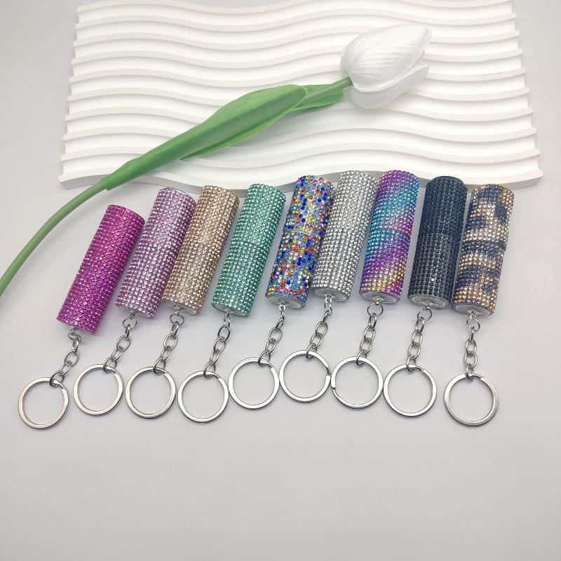 1Pcs Portable Press Spray Keyring Luxury 5Ml Perfume Sub Bottle Keychain Colorful Ornament Pendant For Women Men Gift