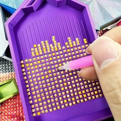 DIY Craft Diamond Painting Tray Kits Multi-Color With Lid Large Diamond Painting Tray Glitter Embroidery Drill Storage Box