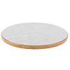 17.7in RV Round Table Top Solid Wood Anti Slip with Mounting Screws Dinning Tabletop for Boats Yachts Deck