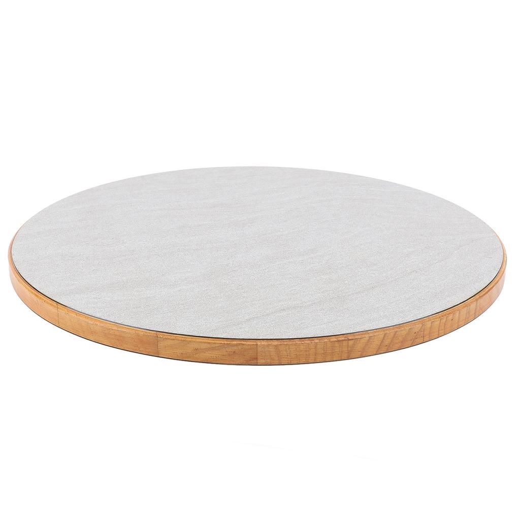 17.7in RV Round Table Top Solid Wood Anti Slip with Mounting Screws Dinning Tabletop for Boats Yachts Deck