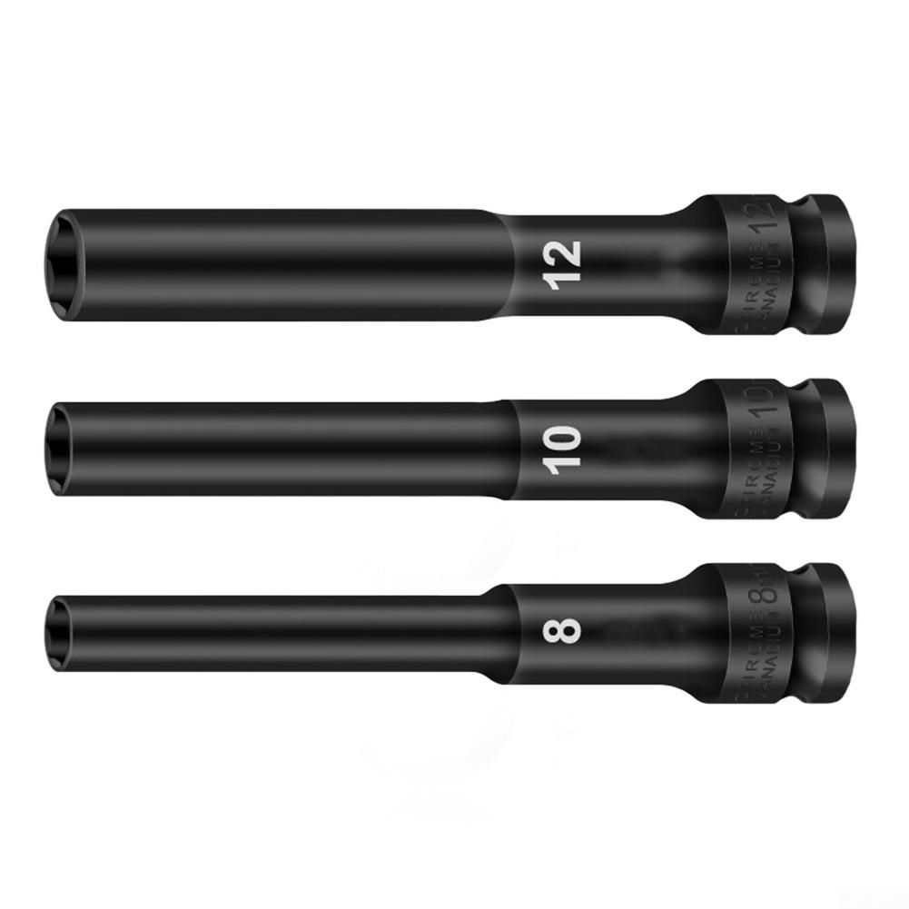 Schlagschrauber Sechskantsteckschlüssel Konverter 3 Stück Schwarz