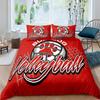 Voleybal Soft Duvet Cover Set Microfiber Sports Bal Theme Fire Plus Water Blend Voleybal Twin Beding Set Double Quen King-Sized Dimensionsd Dimensions