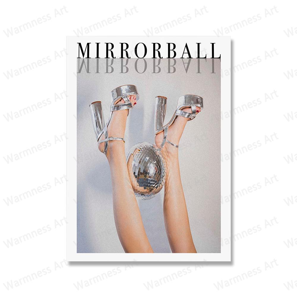 Cowboy Like Me Retro Poster Pink Girly Canvas Print Painting Disco Ball Picture Art Bedroom Living Room Interior Home Decoration No Frame