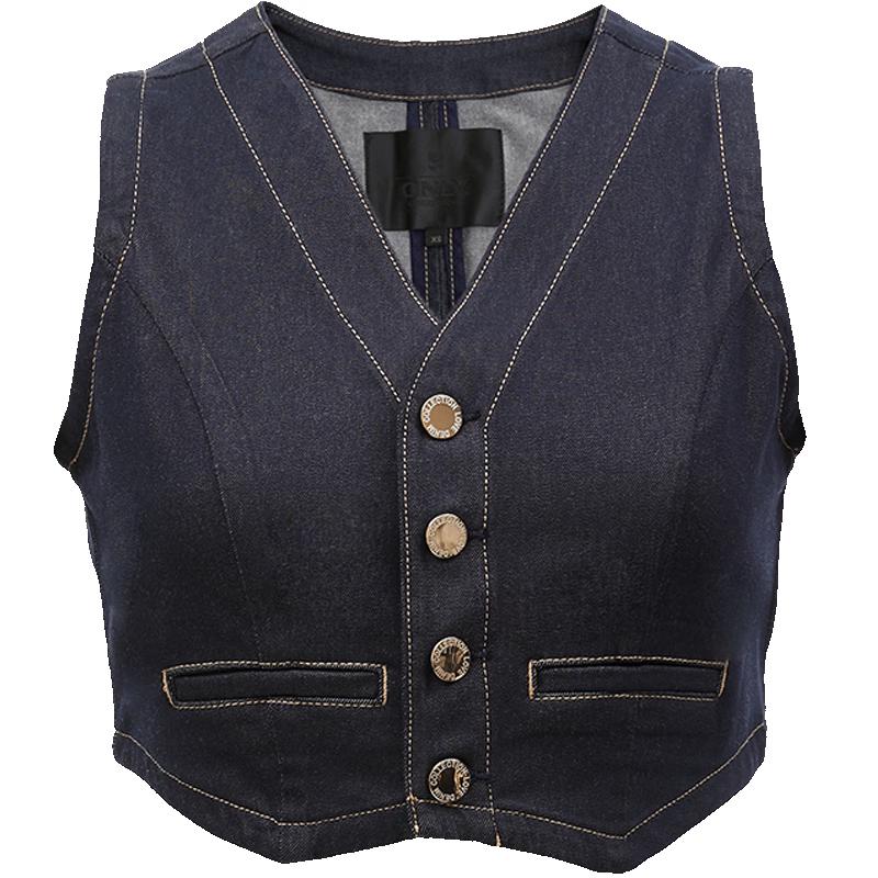 

ТОЛЬКО Женский джинсовый жилет без рукавов с V-образным вырезом XS