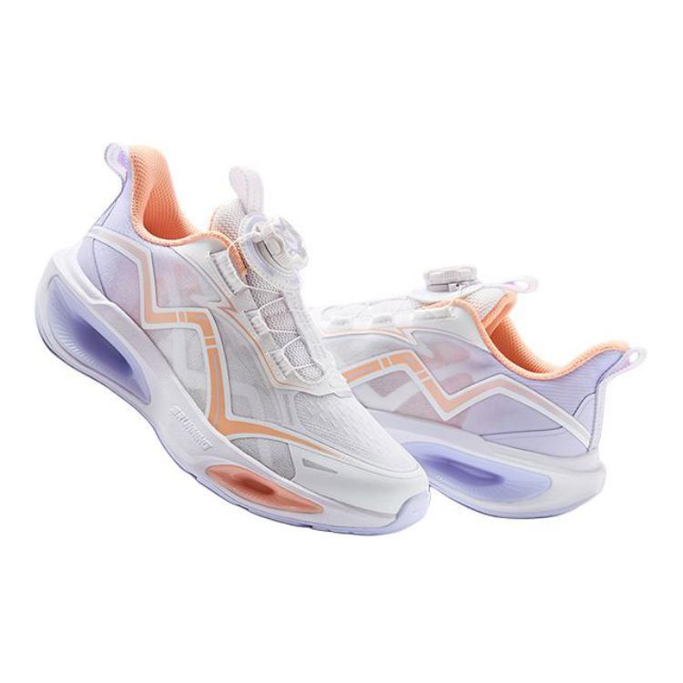 Anta Kids Lingyun Pro Comfortable Breathable Durable Low-Top Running Shoes Kids Sneakers White Purple Orange 322435511-2