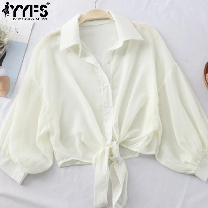 YYFS Damemote Avslappet Sommer Vår Ensfarget Trykk Halvlange Ermer POLO-utringning Bluser og Skjorter
