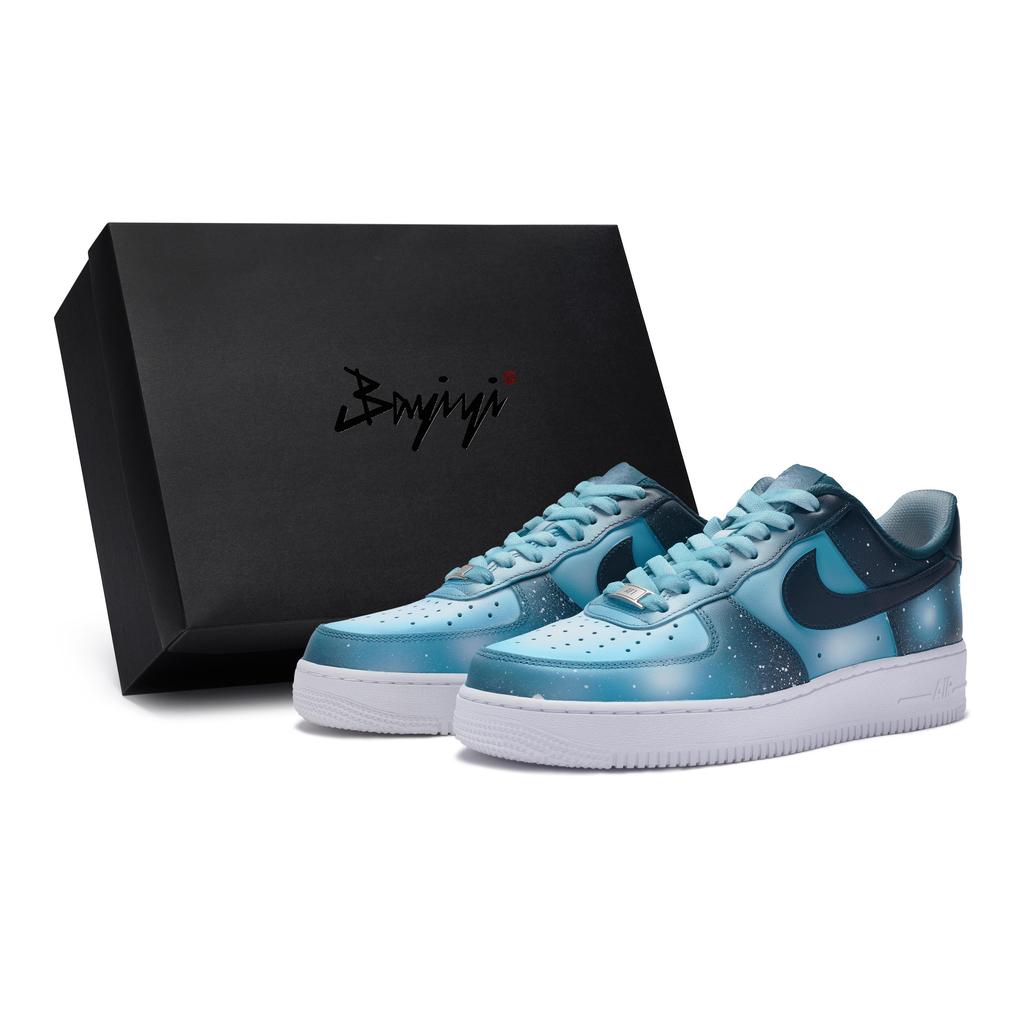Nike Air Force 1 Low 811 Manufacturing, Galaxy, Special Shoe Box Low top Skateboard Shoes Men's Blue White CW2288-111(Team80-S-BOX)