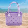 Beach Tote Bag Portable for Women Basket Travel Swimming Violet