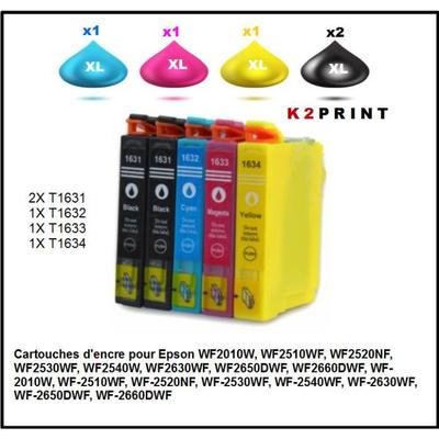 Epson 16XL Ink Cartridge - Pack of 5 - Black, Cyan, Magenta, Yellow